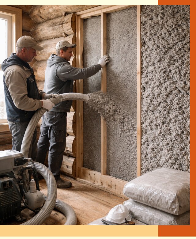 Утепление бревенчатого дома эковатой в Самаре от 2779 руб. | ТепломастерСмр